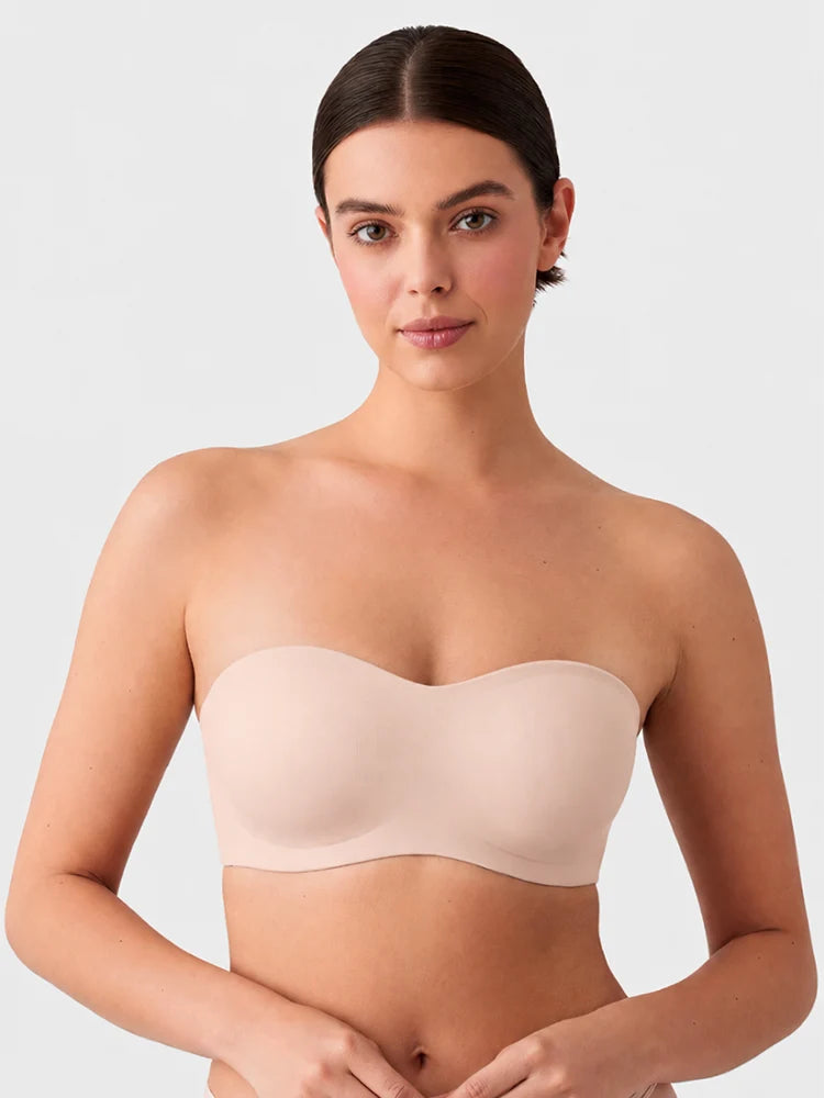 Women's Strapless Wireless Seamless Jelly Push Up Bra