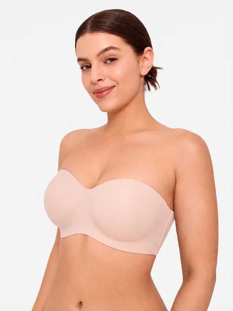 Women's Strapless Wireless Seamless Jelly Push Up Bra